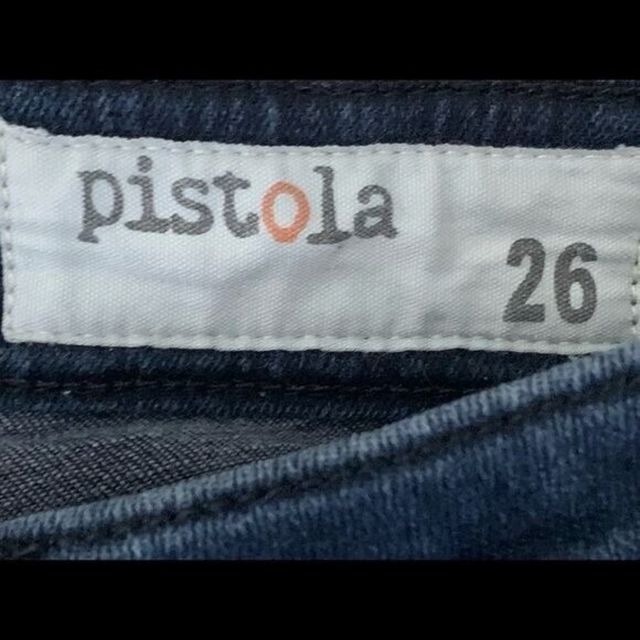 Pistola Moto Zip Arielle Skinny Jeans Women’s Sz 26 Dark Wash Ankle Zip Mid Rise - Picture 4 of 11
